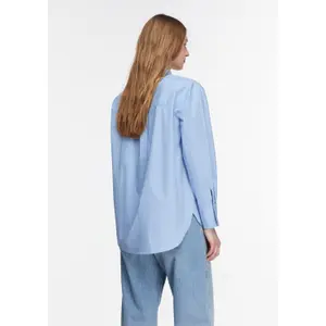Long Poplin Shirt with Patch Pockets for Women COMMA image-2