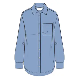 Long Poplin Shirt with Patch Pockets for Women COMMA image-4
