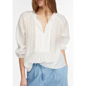 Women's Lyocell Blouse with Lace Patterns COMMA image-3