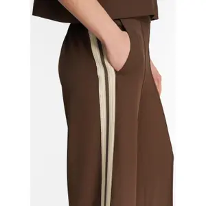 Wide Leg Contrast Stripe Trousers Women COMMA image-3