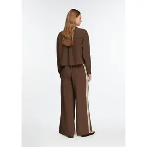 Wide Leg Contrast Stripe Trousers Women COMMA image-4