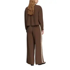 Wide Leg Contrast Stripe Trousers Women COMMA image-5