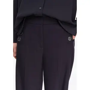 High-Waisted Trouser with Shaped Belt and Decorative Buttons Women COMMA Marlene image-3