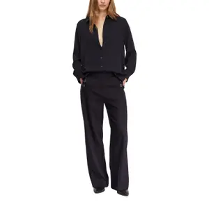 High-Waisted Trouser with Shaped Belt and Decorative Buttons Women COMMA Marlene image-6