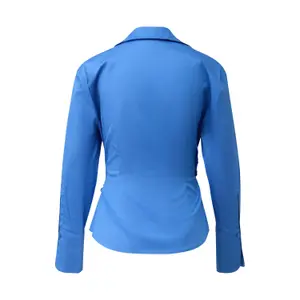 Fitted Long Sleeve Satin Cotton Blouse Women COMMA image-1