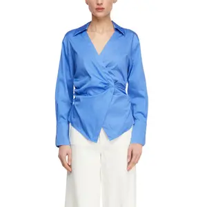 Fitted Long Sleeve Satin Cotton Blouse Women COMMA image-2