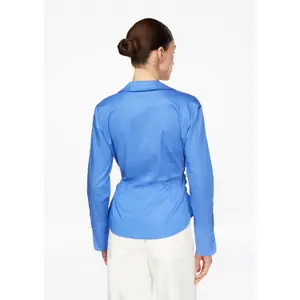 Fitted Long Sleeve Satin Cotton Blouse Women COMMA image-4