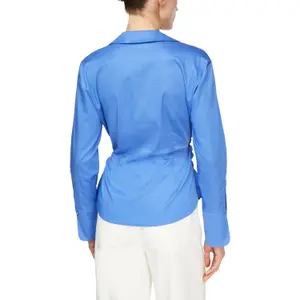 Fitted Long Sleeve Satin Cotton Blouse Women COMMA image-5