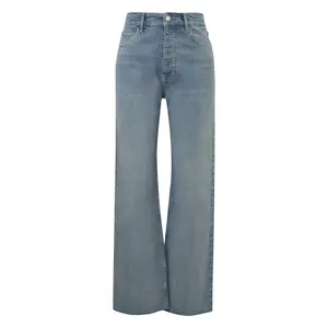 Women's High-Waisted Straight Jeans with Frayed Hem COMMA image-0