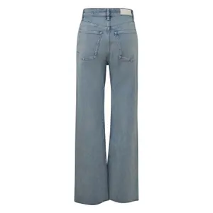 Women's High-Waisted Straight Jeans with Frayed Hem COMMA image-1