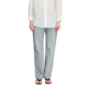 Women's High-Waisted Straight Jeans with Frayed Hem COMMA image-2