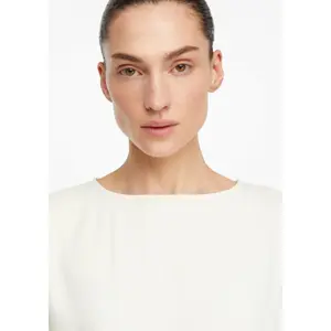 Fluid T-Shirt with Dropped Shoulders and Round Neck for Women COMMA image-3