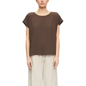 Fluid T-Shirt with Dropped Shoulders and Round Neck for Women COMMA image-2