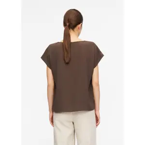 Fluid T-Shirt with Dropped Shoulders and Round Neck for Women COMMA image-4