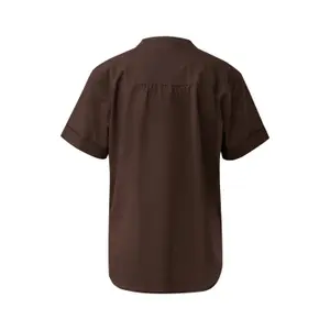 Short Sleeve Cotton High Neck Blouse Women COMMA image-1