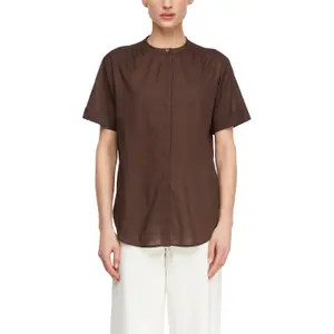Short Sleeve Cotton High Neck Blouse Women COMMA image-2