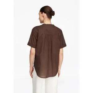 Short Sleeve Cotton High Neck Blouse Women COMMA image-4