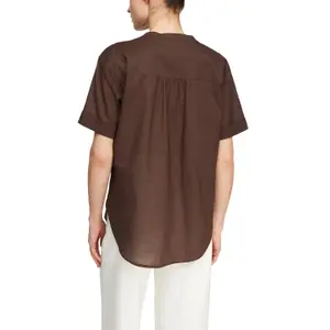 Short Sleeve Cotton High Neck Blouse Women COMMA image-5