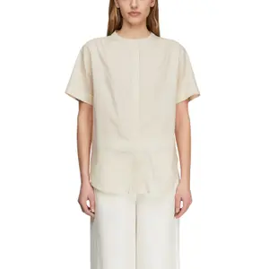 Short Sleeve Cotton High Neck Blouse Women COMMA image-2