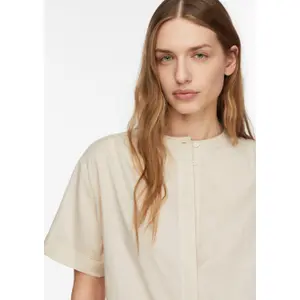 Short Sleeve Cotton High Neck Blouse Women COMMA image-3