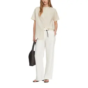 Short Sleeve Cotton High Neck Blouse Women COMMA image-6