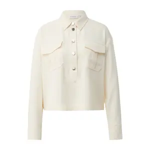 Women's Long Sleeve Short Shirt with Chest Pockets COMMA image-0