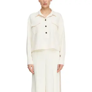 Women's Long Sleeve Short Shirt with Chest Pockets COMMA image-2
