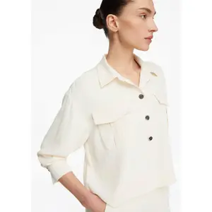 Women's Long Sleeve Short Shirt with Chest Pockets COMMA image-3