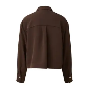 Women's Long Sleeve Short Shirt with Chest Pockets COMMA image-1