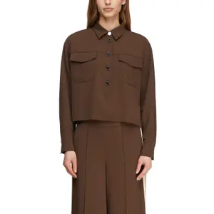 Women's Long Sleeve Short Shirt with Chest Pockets COMMA image-2