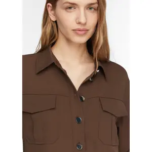 Women's Long Sleeve Short Shirt with Chest Pockets COMMA image-3