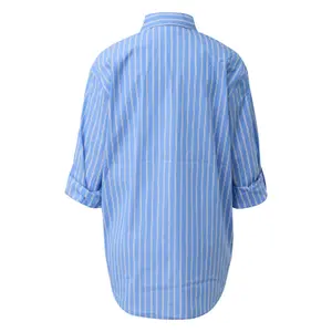 Oversized Long Stripe Poplin Shirt Women COMMA image-1