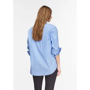 Oversized Long Stripe Poplin Shirt Women COMMA image-4