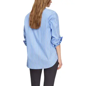 Oversized Long Stripe Poplin Shirt Women COMMA image-5