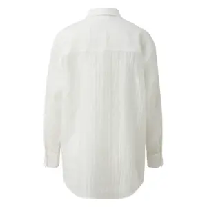 Structured Semi-Transparent Long Sleeve Lyocell Shirt for Women COMMA image-1