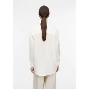 Structured Semi-Transparent Long Sleeve Lyocell Shirt for Women COMMA image-4