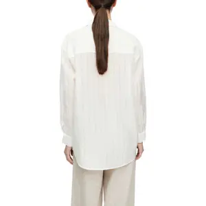 Structured Semi-Transparent Long Sleeve Lyocell Shirt for Women COMMA image-5