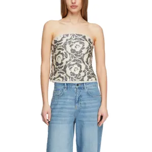 Sequin Bandeau Style Tank Top with Removable Strap for Women COMMA image-2