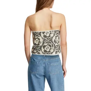 Sequin Bandeau Style Tank Top with Removable Strap for Women COMMA image-5