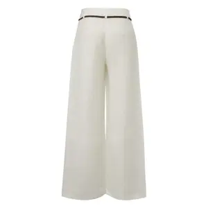 Wide Tencel-Linen Blend Trousers with Removable Signature Belt Women COMMA image-1