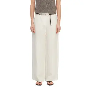 Wide Tencel-Linen Blend Trousers with Removable Signature Belt Women COMMA image-2