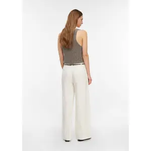 Wide Tencel-Linen Blend Trousers with Removable Signature Belt Women COMMA image-4