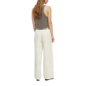 Wide Tencel-Linen Blend Trousers with Removable Signature Belt Women COMMA image-5