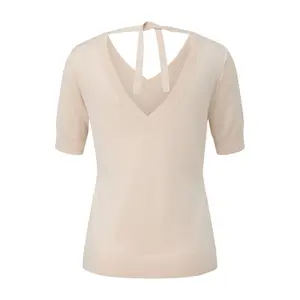 Soft Stretch Fabric V-Neck Top for Women COMMA image-1