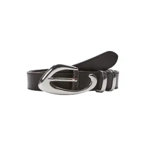 Signature Leather Belt with Exclusive Buckle for Women COMMA image-0