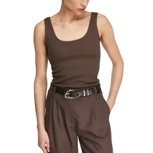 Signature Leather Belt with Exclusive Buckle for Women COMMA image-4