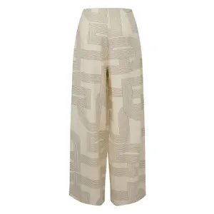 Womens Wide Leg Linen Blend Trousers COMMA image-1