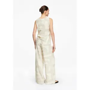 Womens Wide Leg Linen Blend Trousers COMMA image-4