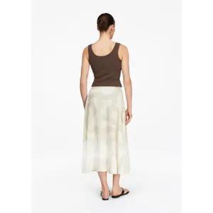 Women's A-Line Midi Skirt in Mixed Linen with Side Pockets COMMA image-4