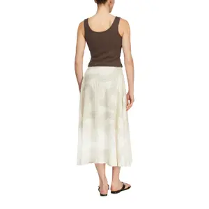 Women's A-Line Midi Skirt in Mixed Linen with Side Pockets COMMA image-5